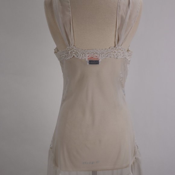 Vtg Saks Fifth Avenue Terry Russo Sheer Lace Sequin Pearl Nightgown Negligee L - Picture 10 of 10